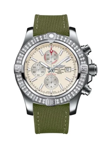 Breitling - A1337153/G779/105W/A20BA.1 Super Avenger II Stainless Steel / Diamond / Stratus Silver / Military / Pin