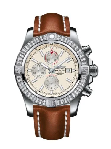 Breitling - A1337153/G779/439X/A20BA.1 Super Avenger II Stainless Steel / Diamond / Stratus Silver / Calf / Pin