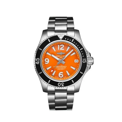 Breitling - A17316D71O1A1 Superocean 36 Stainless Steel / Orange / Bracelet