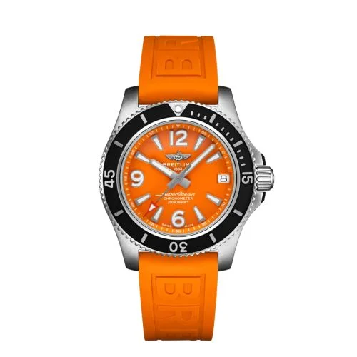Breitling - A17316D71O1S1 Superocean 36 Stainless Steel / Orange / Rubber