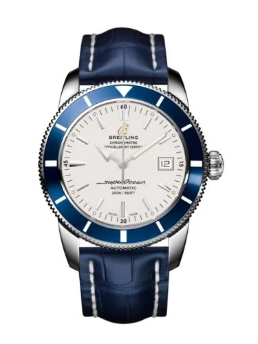 Breitling - A1732116.G717.731P Superocean Heritage 42 Stainless Steel / Blue / Stratus Silver / Croco