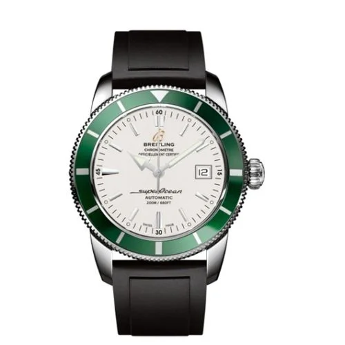 Breitling - A1732136.G717.131S Superocean Heritage 42 Stainless Steel / Green / Stratus Silver / Rubber