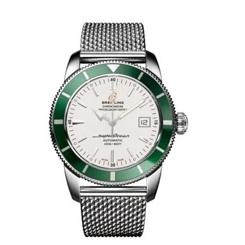 Breitling Breitling - A1732136.G717.154A Superocean Heritage 42 Stainless Steel / Green / Stratus Silver / Milanese