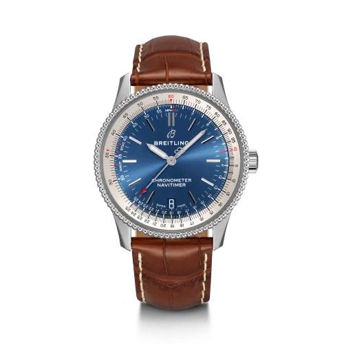 Breitling - A17325211C1P2 Navitimer 1 38 Automatic Stainless Steel / Blue / Croco / Pin