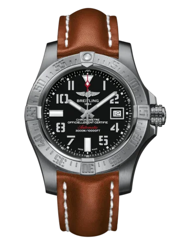 Breitling - A1733110/BC31/433X/A20BASA.1 Avenger II Seawolf Stainless Steel / Volcano Black / Calf / Pin