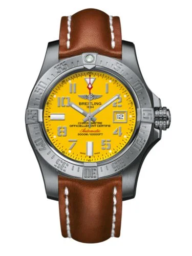 Breitling - A1733110/I519/433X/A20BASA.1 Avenger II Seawolf Stainless Steel / Cobra Yellow / Calf / Pin