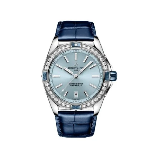 Breitling - A17356531C1P1 Super Chronomat 38 Stainless Steel / Ice Blue / Alligator
