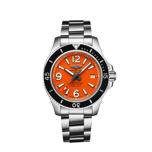 Breitling - A17366D71O1A1 Superocean 42 Stainless Steel / Orange / Bracelet