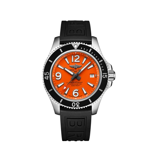 Breitling - A17366D71O1S1 Superocean 42 Stainless Steel / Orange / Rubber / Pin