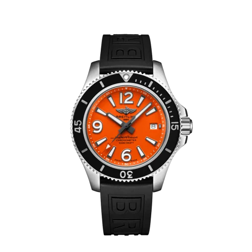 Breitling - A17366D71O1S2 Superocean 42 Stainless Steel / Orange / Rubber / Folding