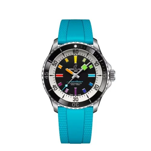Breitling - A17375211B2S1 SuperOcean Automatic 42 Stainless Steel / Black - Rainbow / Rubber