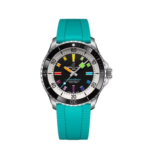 Breitling - A17375211B2S2 SuperOcean Automatic 42 Stainless Steel / Black - Rainbow / Rubber