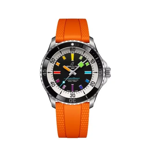 Breitling - A17375211B2S3 SuperOcean Automatic 42 Stainless Steel / Black - Rainbow / Rubber