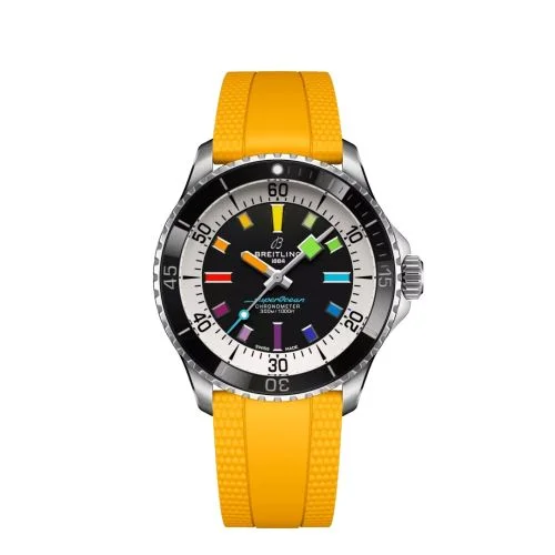 Breitling - A17375211B2S4 SuperOcean Automatic 42 Stainless Steel / Black - Rainbow / Rubber