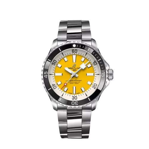 Breitling - A17375211I1A1 SuperOcean Automatic 42 Stainless Steel / Yellow / Bracelet