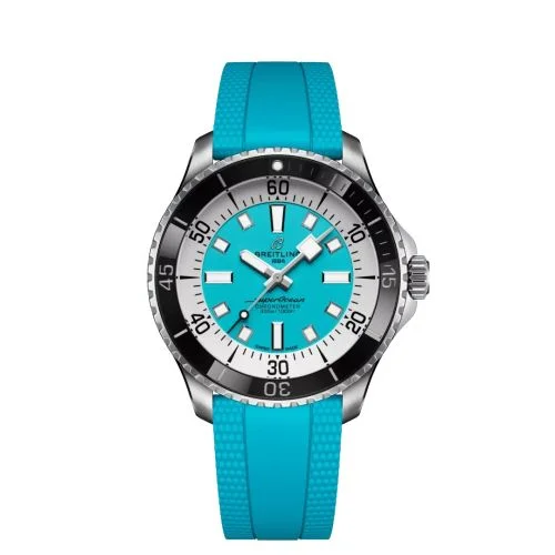 Breitling - A17376211L2S2 SuperOcean Automatic 44 Stainless Steel / Turquoise / Rubber