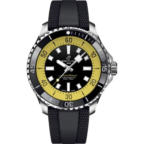 Breitling - A173762A1B1S1 SuperOcean Automatic 44 Stainless Steel / Black - Yellow / Rüschenbeck Edition