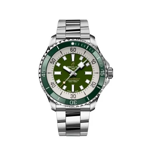 Breitling - A17376A31L1A1 SuperOcean Automatic 44 Stainless Steel / Green / Bracelet