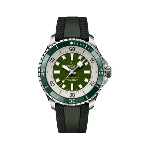 Breitling - A17376A31L1S1 SuperOcean Automatic 44 Stainless Steel / Green / Rubber