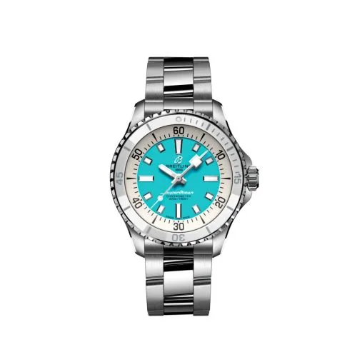 Breitling - A17377211C1A1 SuperOcean Automatic 36 Stainless Steel / Turquoise / Bracelet