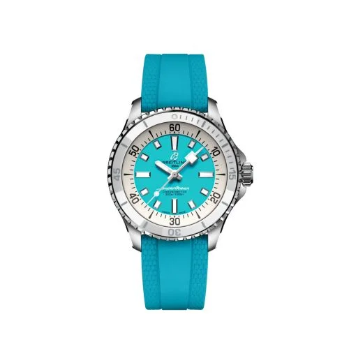 Breitling - A17377211C1S1 SuperOcean Automatic 36 Stainless Steel / Turquoise / Rubber