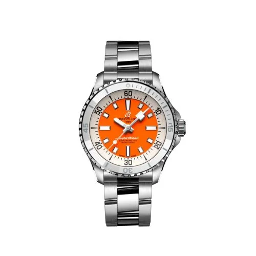 Breitling - A17377211O1A1 SuperOcean Automatic 36 Stainless Steel / Orange / Bracelet
