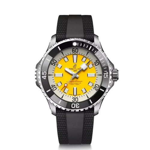 Breitling - A173781A1I1S1 SuperOcean Automatic 46 Stainless Steel / Yellow / UK / Rubber