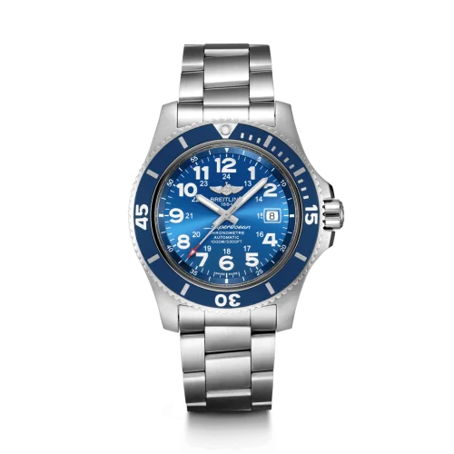 Breitling - A17392D8.C910.158S Superocean II 44 Stainless Steel / Blue / Mariner Blue / Rubber