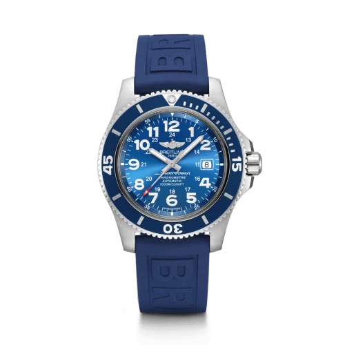 Breitling - A17392D81C1S1 Superocean II 44 Stainless Steel / Blue / Mariner Blue / Rubber / Pin