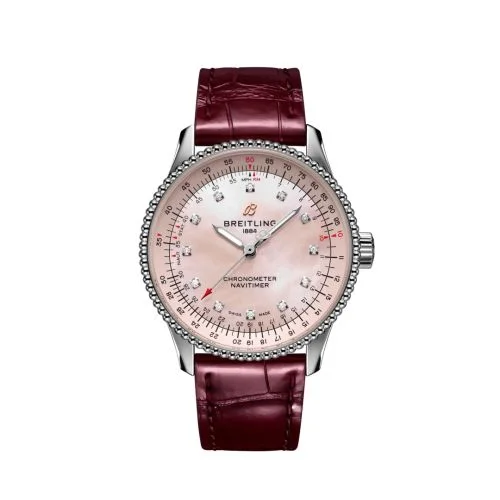 Breitling - A173951A1K1P1 Navitimer 1 35 Automatic Stainless Steel / Pink MOP / eComm / Croco