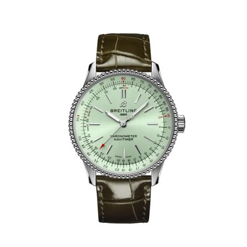Breitling - A17395361L1P2 Navitimer 1 35 Automatic Stainless Steel / Mint Green / Alligator - Folding