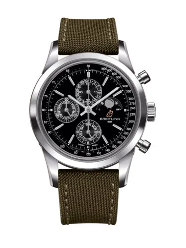 Breitling - A1931012/BB68/106W/A20BA.1 Transocean Chronograph 1461 Stainless Steel / Black / Military / Pin