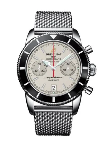 Breitling - A2337024.G753.154A Superocean Heritage 44 Chronograph Stainless Steel / Black / Silver / Milanese