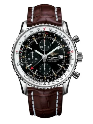 Breitling - A2432212/B726/756P/A20BA.1 Navitimer World Stainless Steel / Black / Croco / Pin