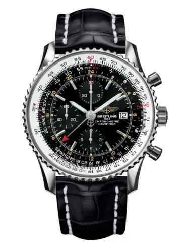 Breitling - A24322121B1P1 Navitimer World  Stainless Steel / Black / Croco / Pin