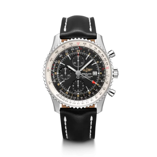 Breitling - A24322121B1X1 Navitimer World Stainless Steel / Black / Calf / Pin