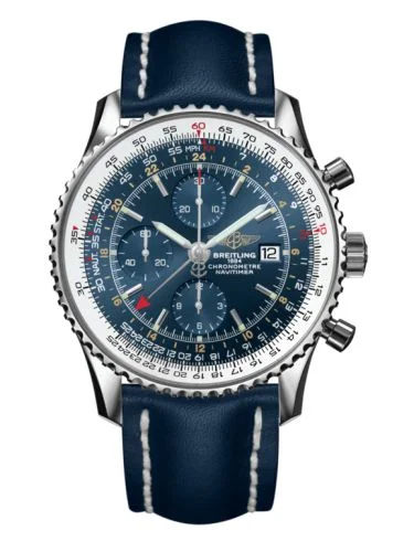 Breitling - A24322121C1X1 Navitimer World Stainless Steel / Blue / Calf / Pin