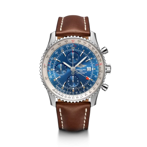Breitling - A24322121C1X2 Navitimer World Stainless Steel / Blue / Calf / Pin
