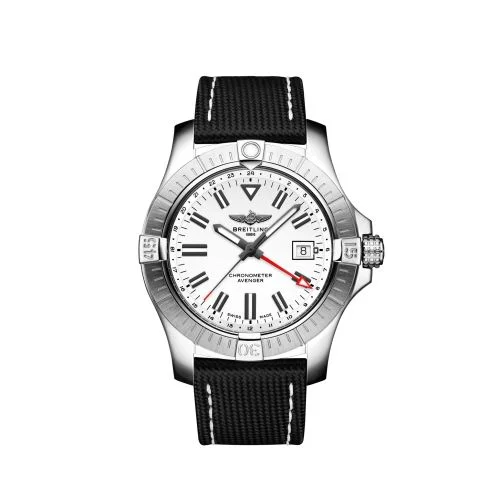 Breitling - A32397101A1X2 Avenger Automatic GMT 43 Stainless Steel / White / Calf / Folding