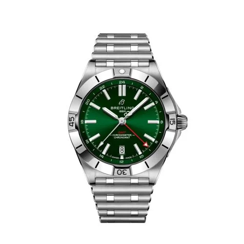 Breitling - A32398101L1A1 Chronomat  40 GMT Stainless Steel / Green / Rouleaux