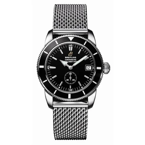 Breitling - A3732024.B869 Superocean Heritage 38 Stainless Steel / Black / Milanese