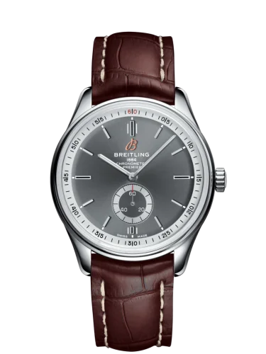 Breitling - A37340351B1P1 Premier Automatic 40 Stainless Steel / Anthracite / Croco Brown / Folding