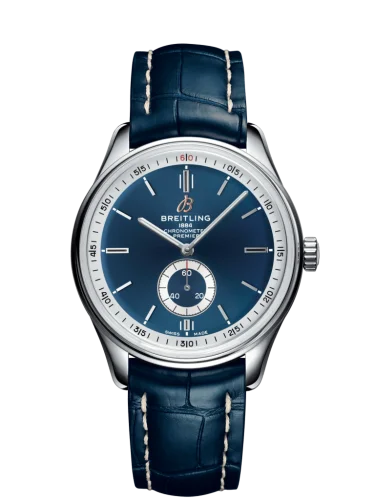 Breitling - A37340351C1P1 Premier Automatic 40 Stainless Steel / Blue / Croco Blue / Folding