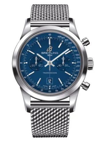 Breitling - A4131012.C862.171A Transocean Chronograph 38 Blue / Milanese