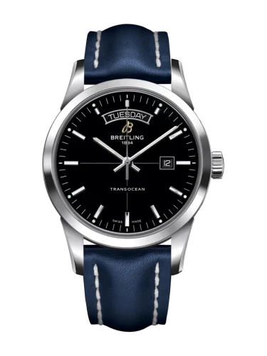 Breitling - A4531012/BB69/105X/A20BA.1 Transocean Day & Date Stainless Steel / Black / Calf / Pin