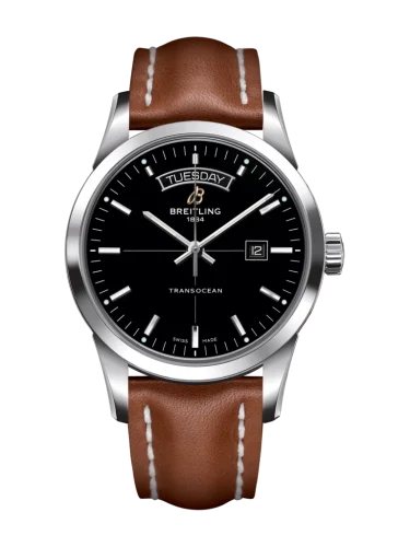 Breitling - A4531012/BB69/433X/A20BA.1 Transocean Day & Date Stainless Steel / Black / Calf / Pin