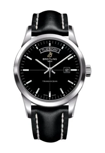 Breitling - A4531012/BB69/435X/A20BA.1 Transocean Day & Date Stainless Steel / Black / Calf / Pin