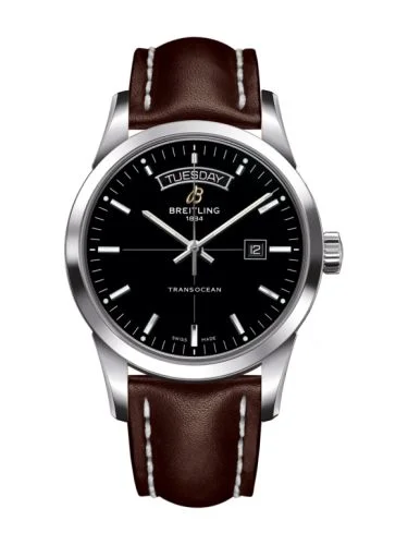 Breitling - A4531012/BB69/437X/A20BA.1 Transocean Day & Date Stainless Steel / Black / Calf / Pin