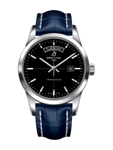 Breitling - A4531012/BB69/732P/A20D.1 Transocean Day & Date Stainless Steel / Black / Croco / Folding