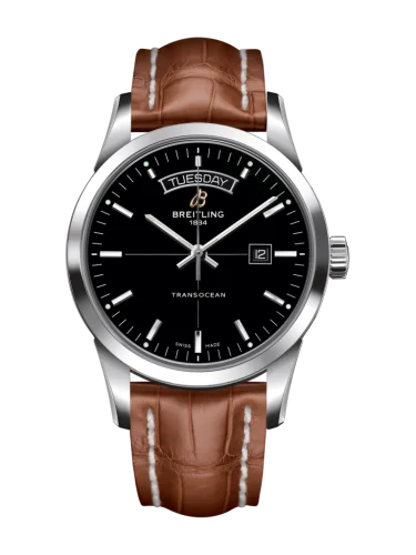 Breitling - A4531012/BB69/738P/A20D.1 Transocean Day & Date Stainless Steel / Black / Croco / Folding